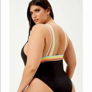 Forever 21+ x Kulani Kinis Rainbow Trim Swimsuit